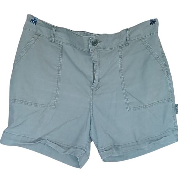 Lee Heritage Shorts Women's 18 Olive Green Carpenter Style Big Pockets Stretchy - Picture 1 of 7